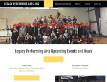 Tablet Screenshot of legacyperformingartsinc.org